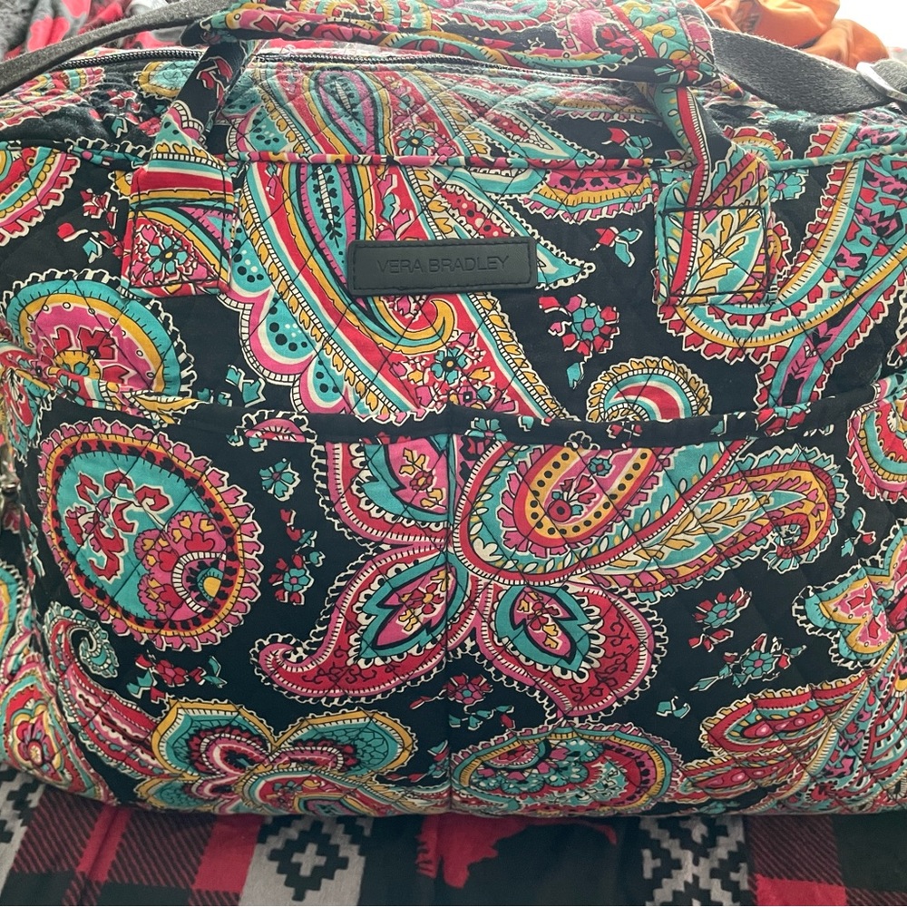 Vera Bradley large travel duffle bag retired print Parisian Paisley